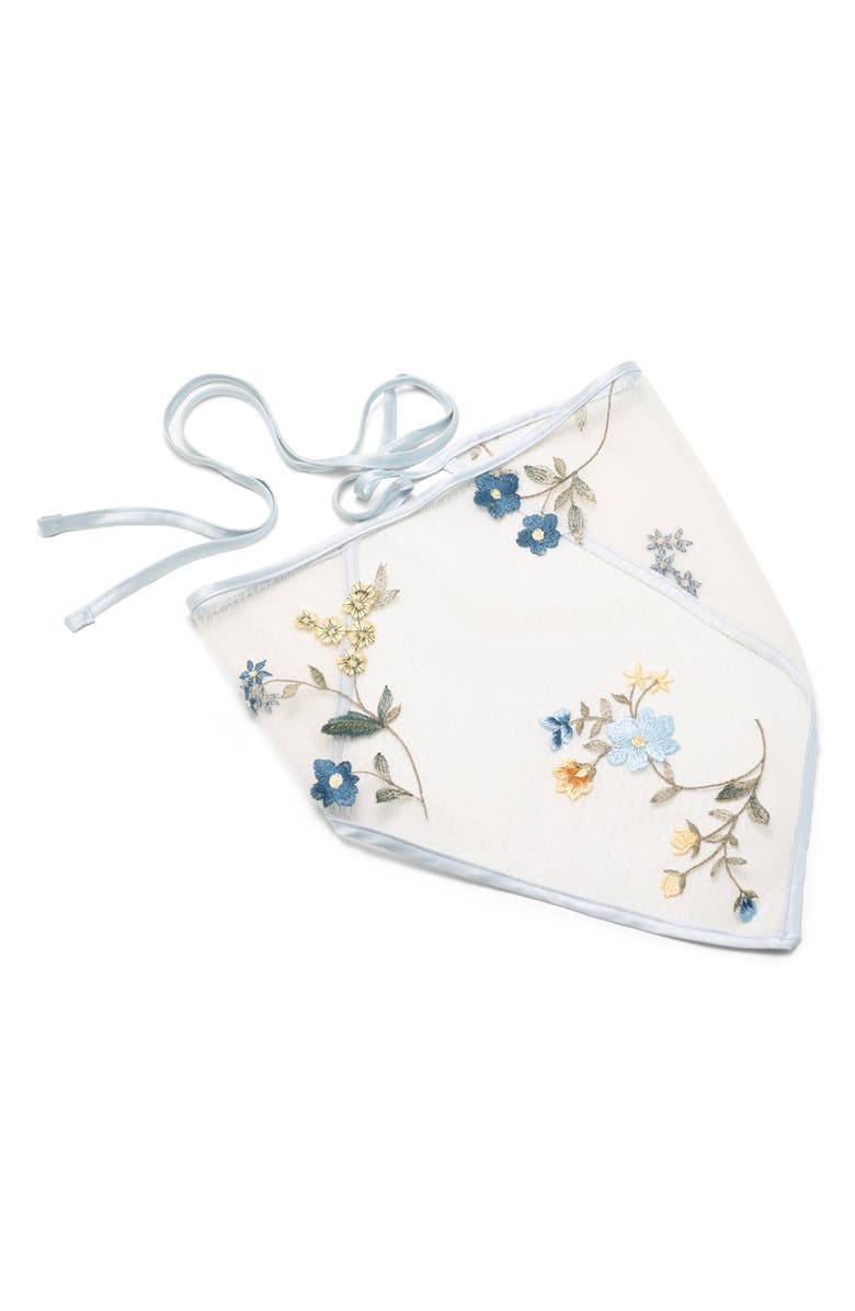 LELET NY Isla Embroidered Bandana, Main, color, Blue Rain