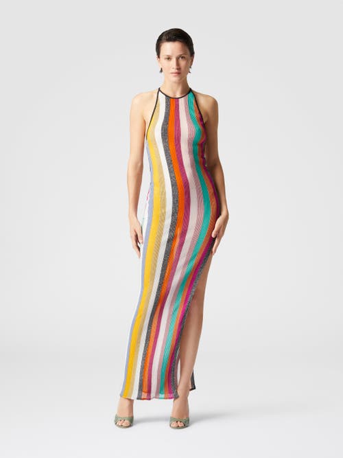 Missoni Striped Metallic Crochet-knit Maxi Dress In Multicoloured