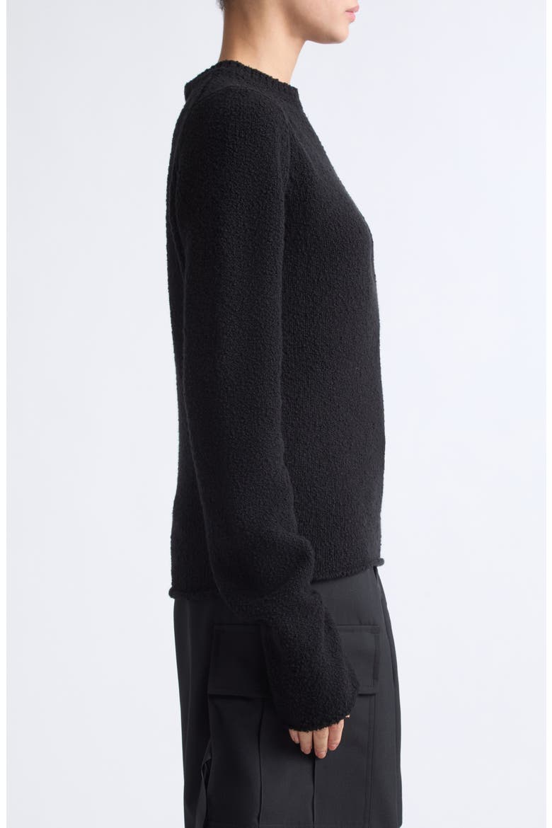 Wool Bouclé Roundneck Sweater, Alternate, color, BLACK BOUCLE