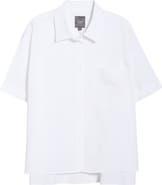 Lysse Corinna Oversize Short Sleeve Crop Button-Up Shirt