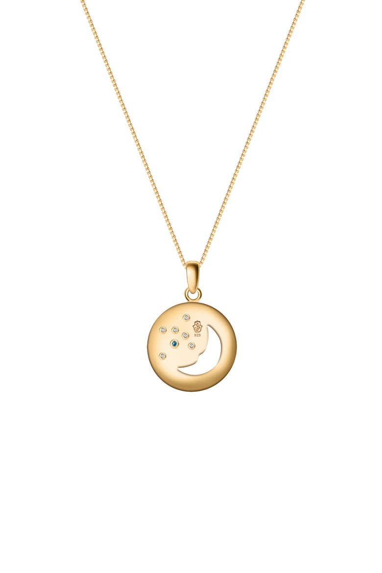 Celestial Impression - White Enamel Moon & Stars Necklace, Alternate, color, Gold/White