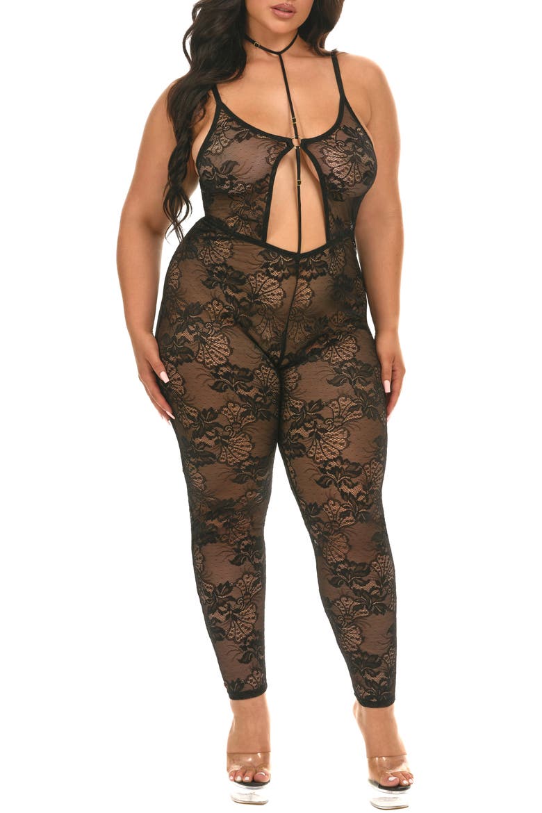 Presley Lace Bodysuit, Main, color, BLACK