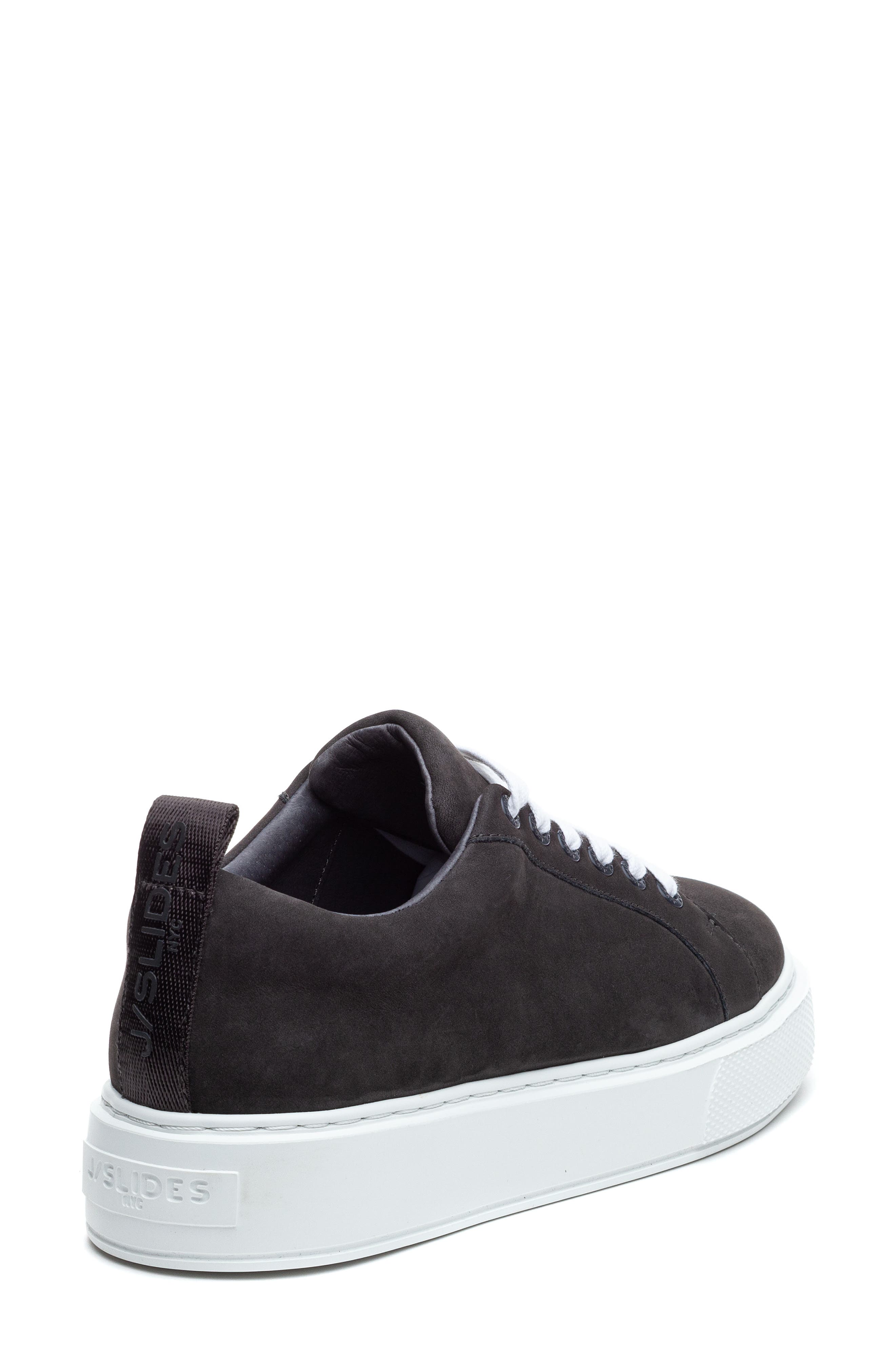 Delilah Platform Sneaker, Alternate, color, DARK GREY NUBUCK LEATHER