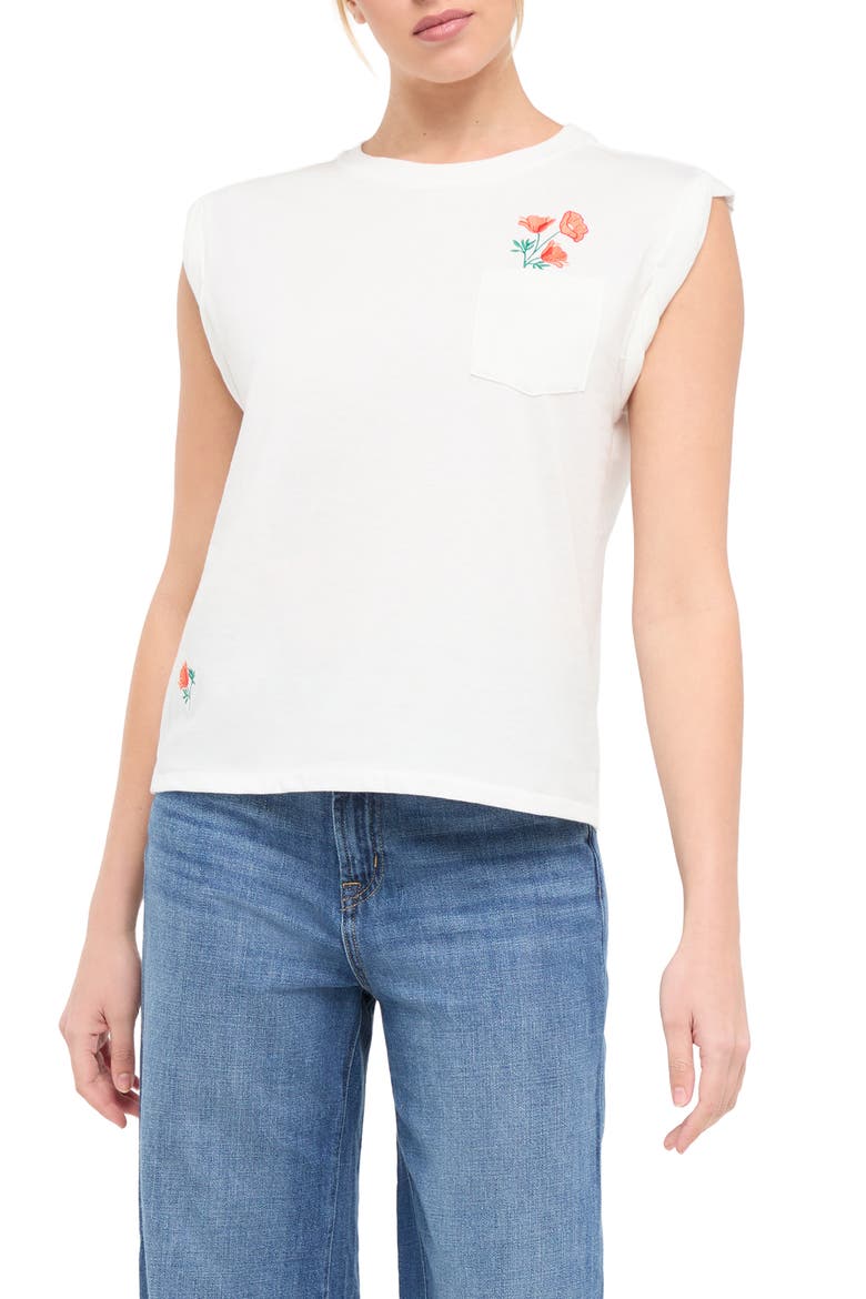 Annabelle Muscle Tee, Main, color, SNOW WHITE POPPIES