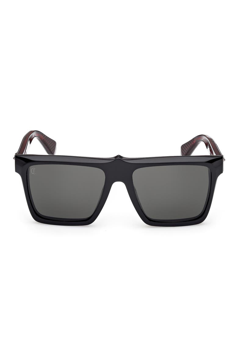 56mm Square Sunglasses, Main, color, BLACK / GUNMETAL / ZEISS SMOKE