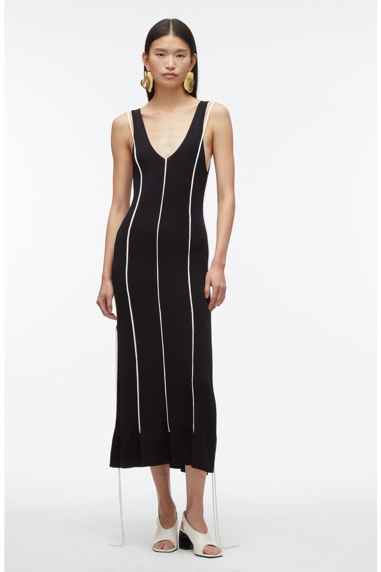Lux Sleeveless Midi Dress, Alternate, color, MIDNIGHT-IVORY
