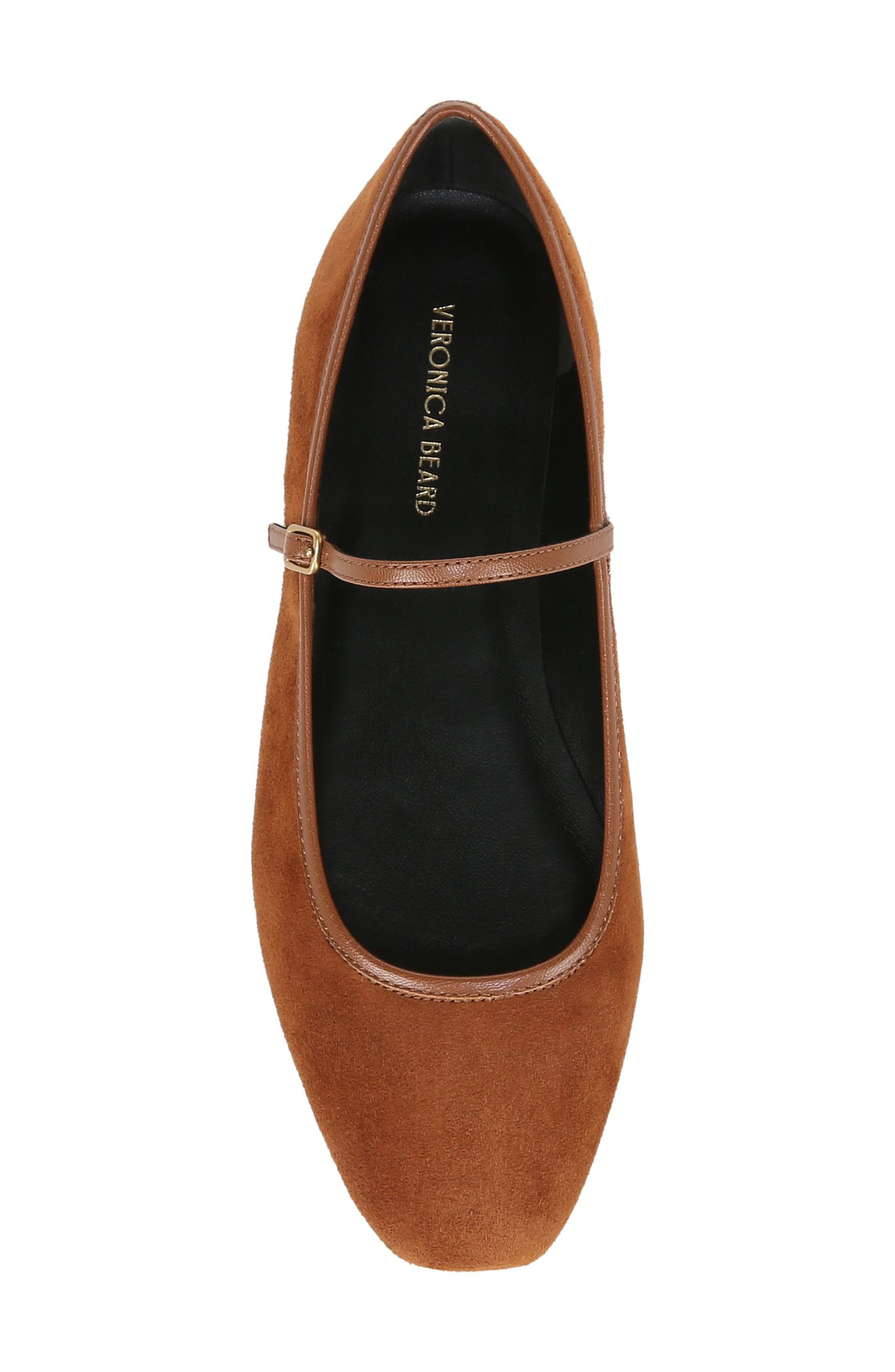 Veronica Beard Ellie Mary Jane Flat, Alternate, color, Caramel