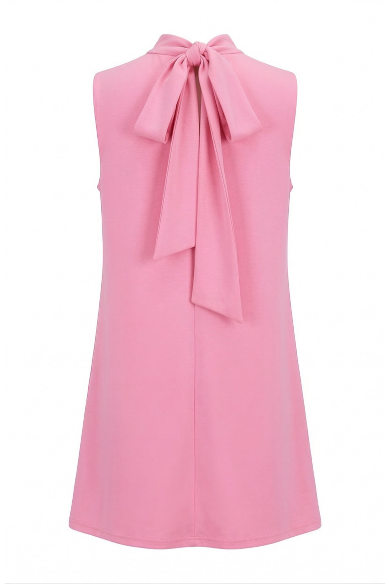 Sleeveless Mini Dress with 3D Floral Applique Detail, Alternate, color, Bubblegum Pink