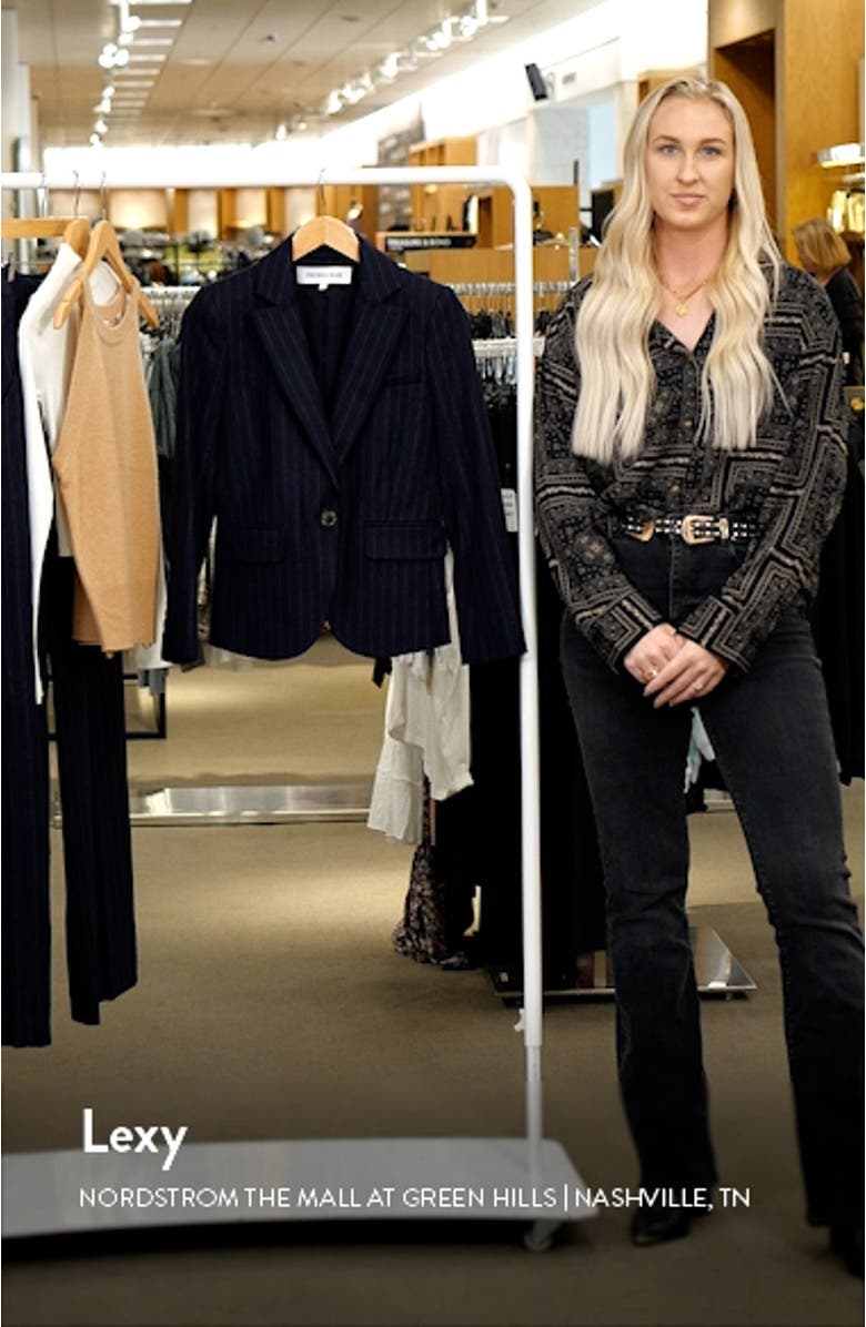 Tyra Pinstripe Stretch Wool Dickey Jacket, sales video thumbnail