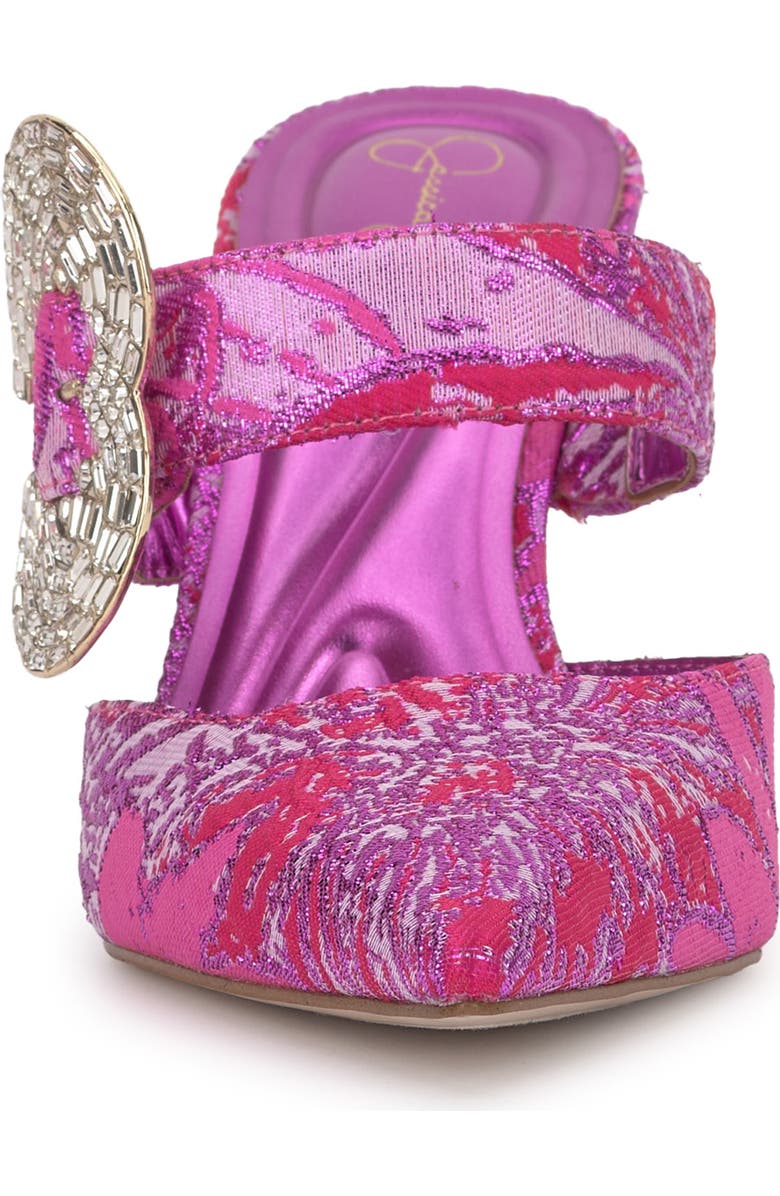 Jessica Simpson Favica Embellished Satin Slide Mule, Alternate, color, Pink/ Red Combo