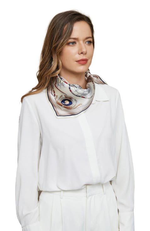 100% Pure Silk Printed Square Scarf