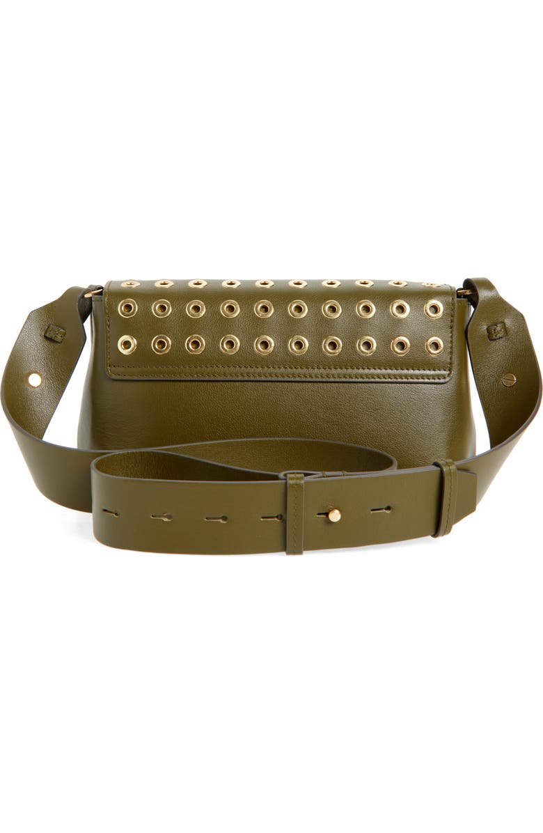 Anya Hindmarch Mortimer Grommet Embellished Leather Crossbody Bag, Alternate, color, Bonsai