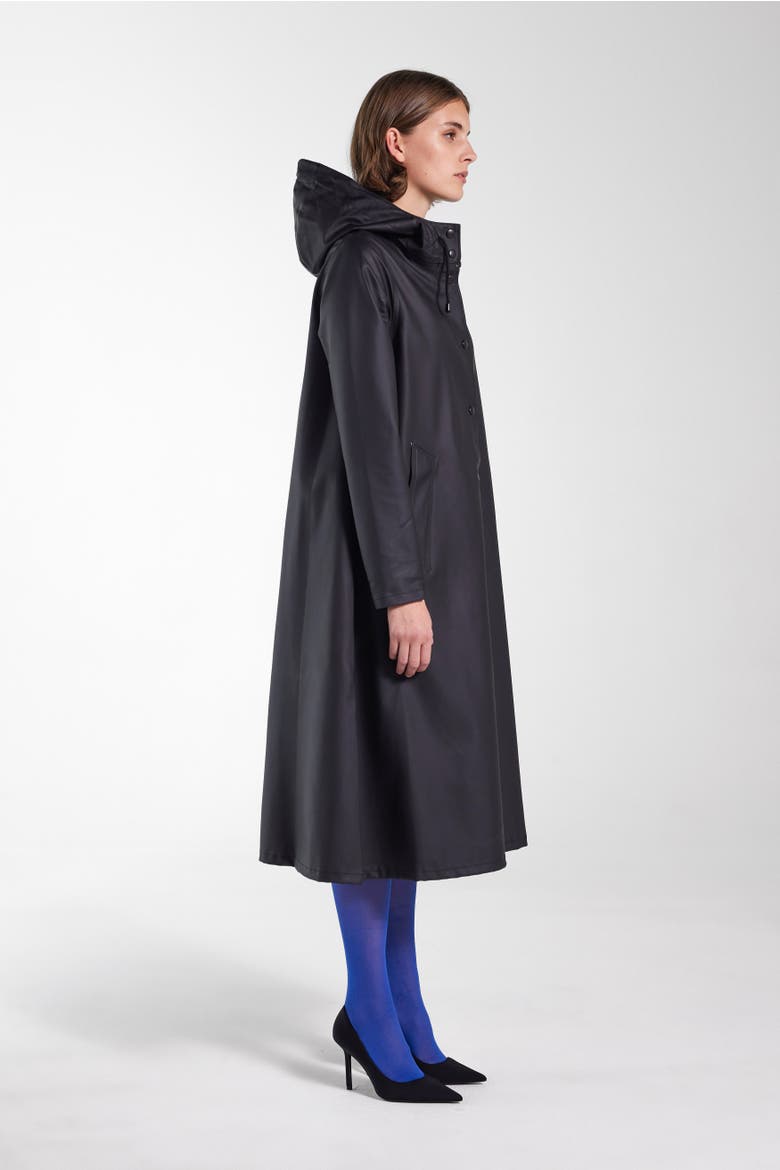 Mosebacke Long Raincoat, Alternate, color, Black