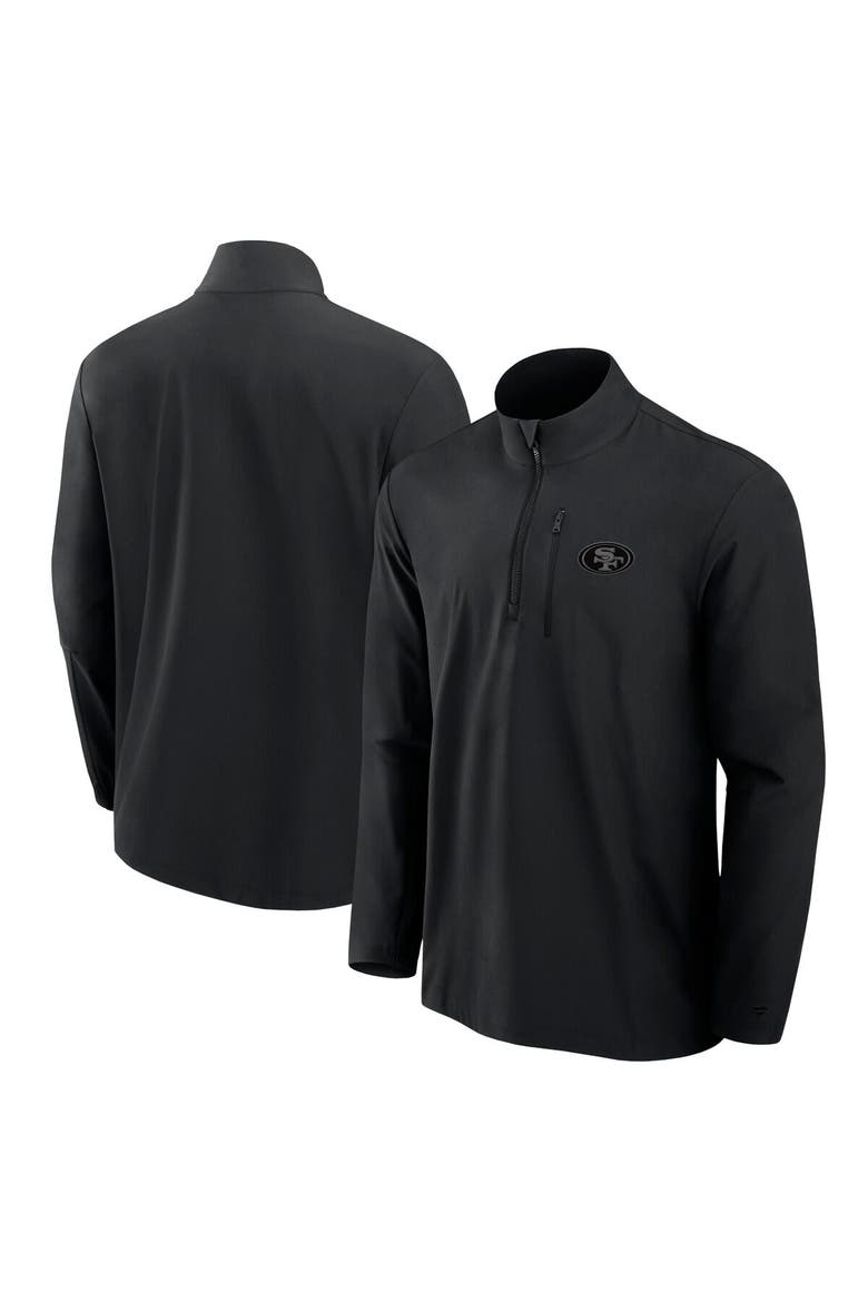 Men's Fanatics Black San Francisco 49ers Front Office Woven Quarter-Zip Jacket, Main, color, Black