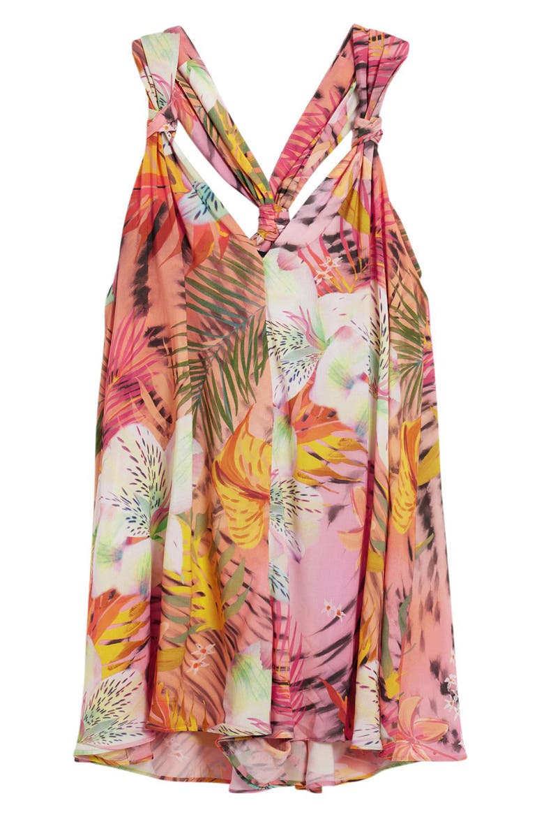 Mixed Print Romper, Alternate, color, PINK