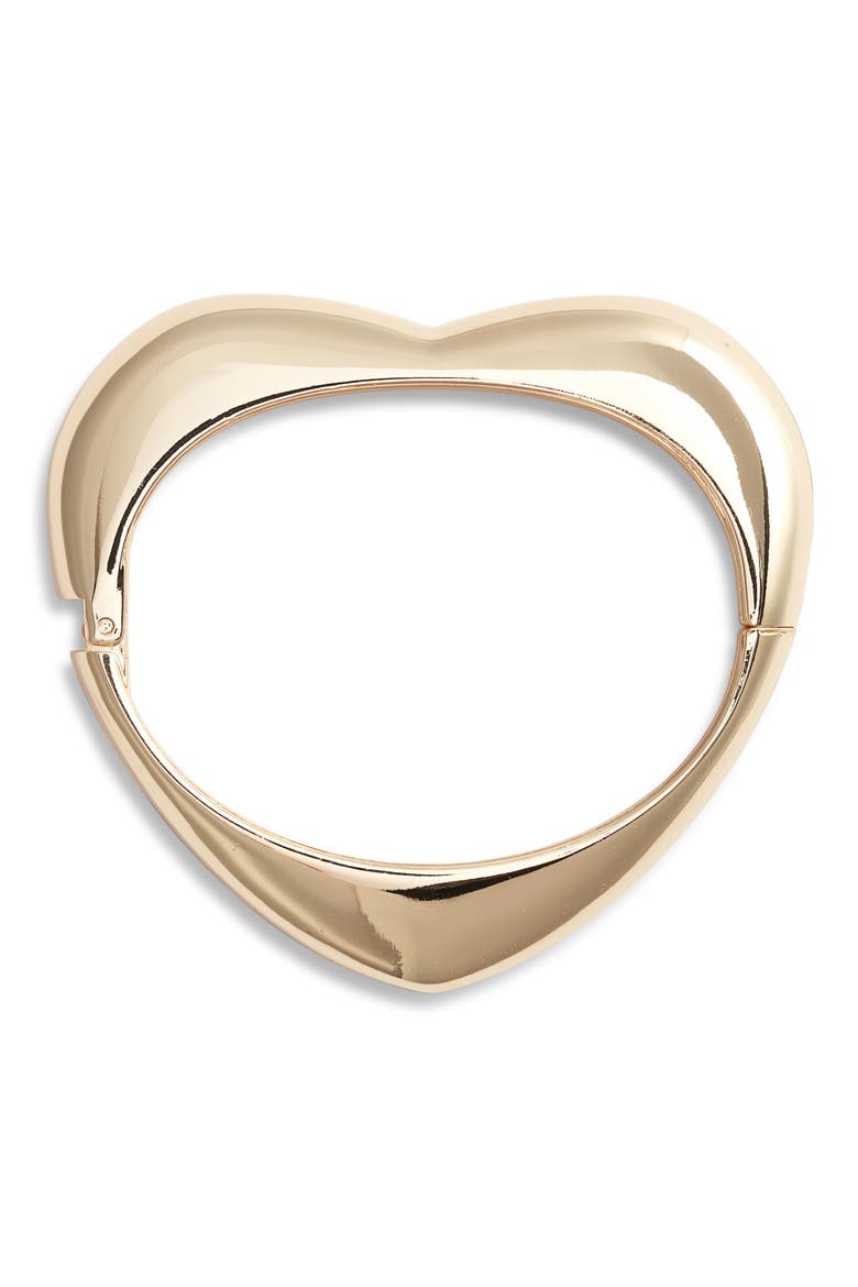 Puffy Heart Hinge Bracelet, Main, color, GOLD