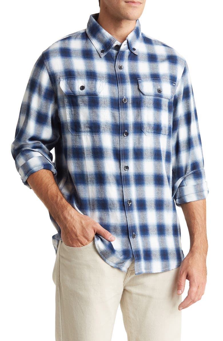 Slate & Stone Plaid Flannel Button-Down Shirt, Main, color, 