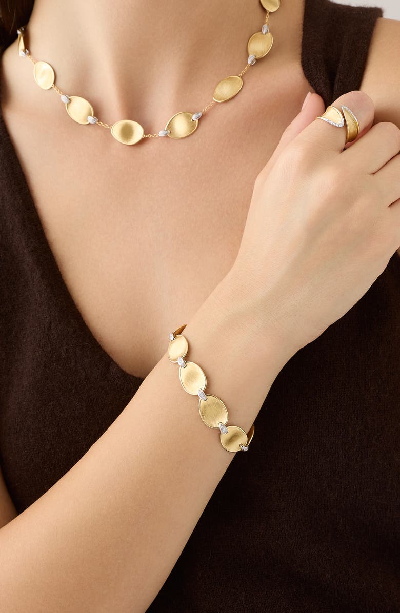 Marco Bicego Lunaria Diamond Bracelet, Alternate, color, Yellow/White Gold