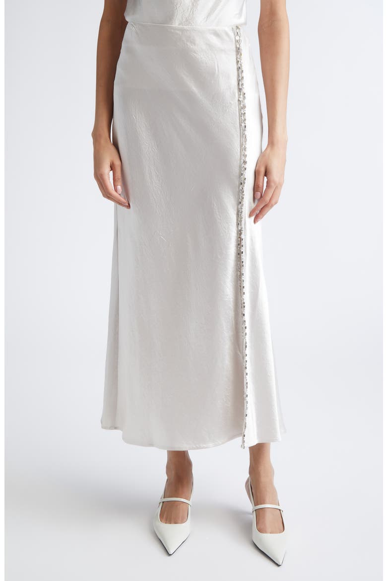 Bias Cut Washed Twill Skirt, Main, color, OYSTER
