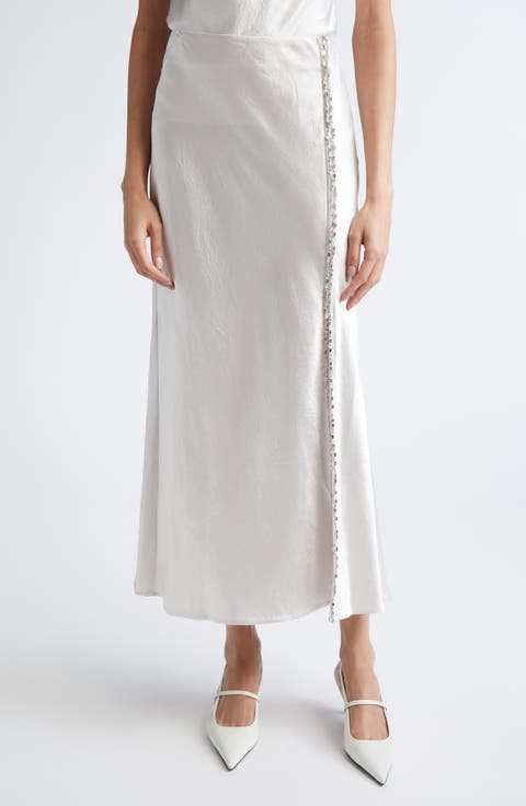 Bias Cut Washed Twill Skirt