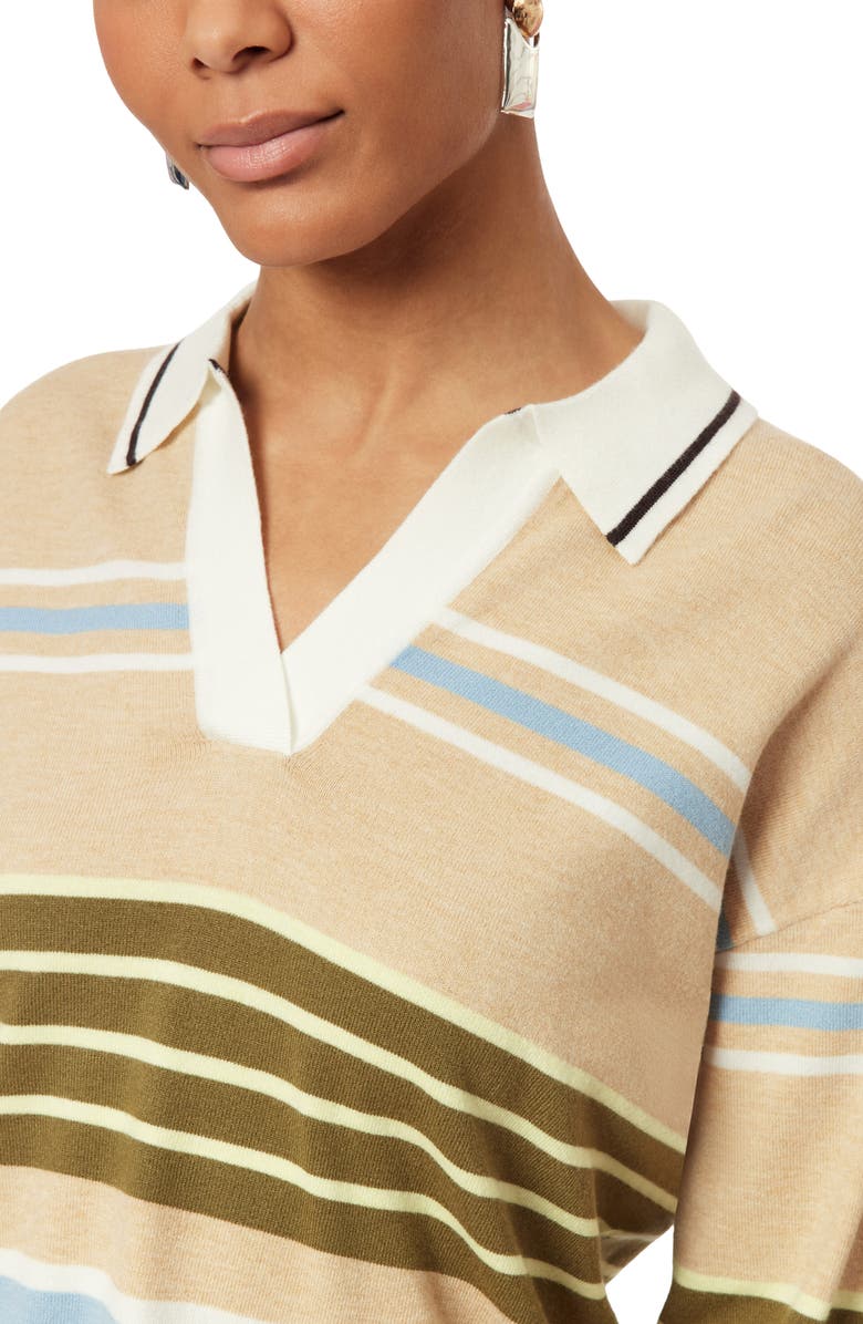 Scotch & Soda Rugby Sweater, Alternate, color, Oatmeal Engineered Stripe