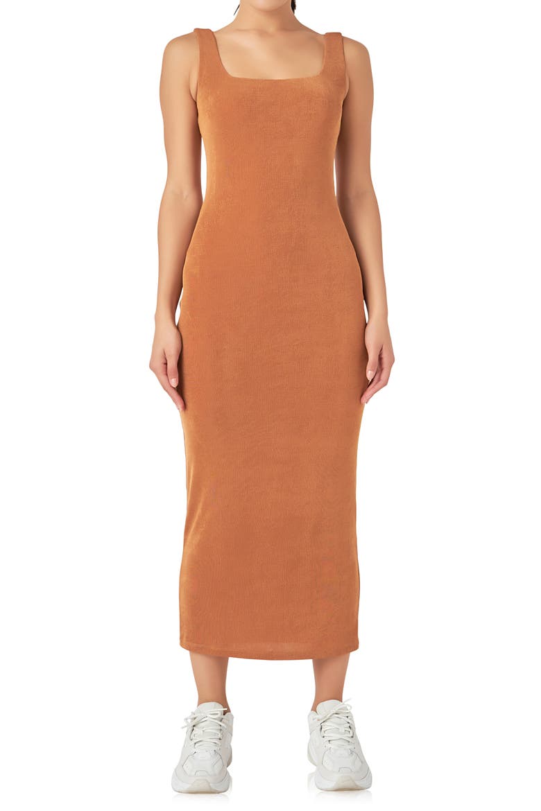 Sleeveless Woven Dress, Alternate, color, CAMEL