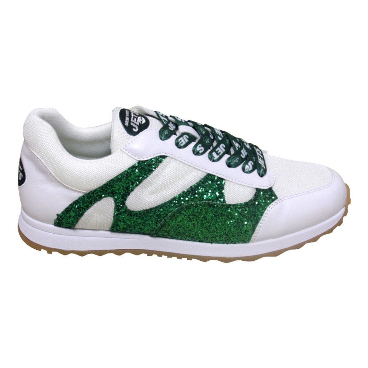 CUCE Women's Cuce  White New York Jets Glitter Sneakers, Alternate, color, 