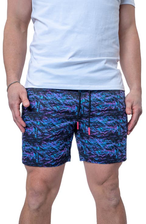 Swim Lion Purple Texture Swim Trunks