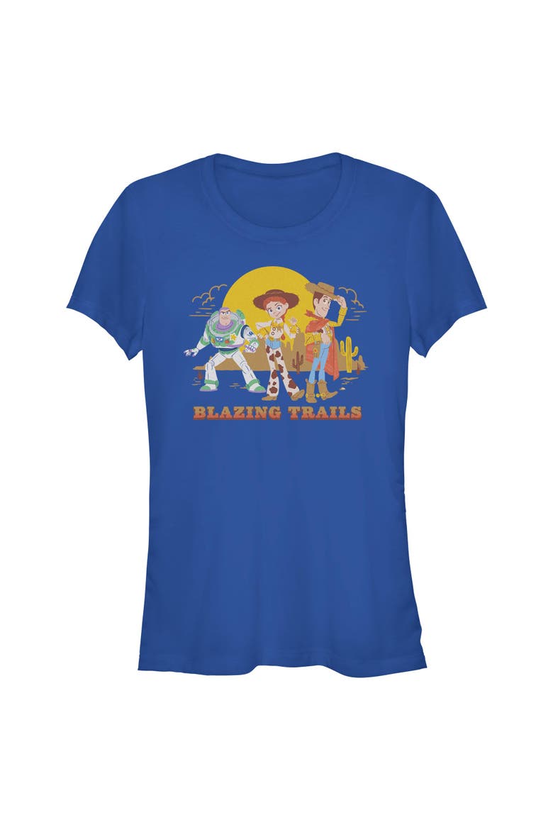Junior's Toy Story 5 Blazing Trails  Graphic T-Shirt, Main, color, Royal Blue