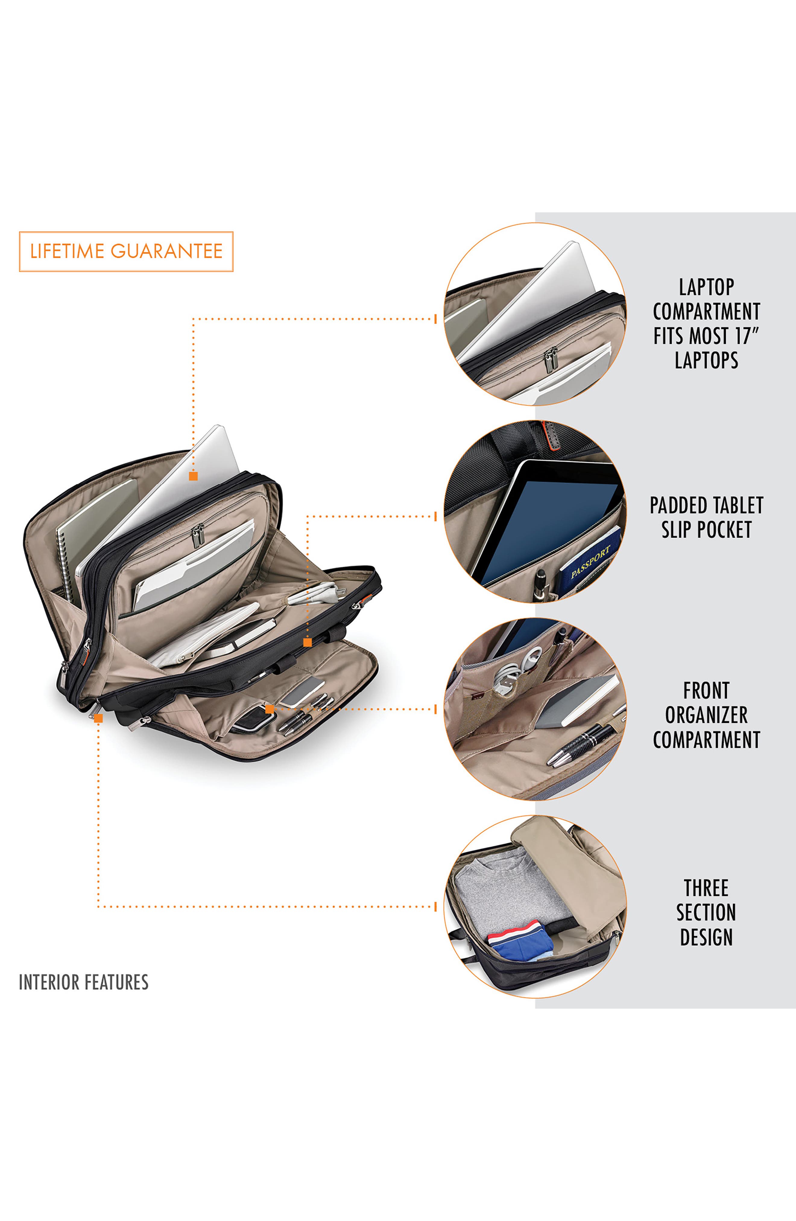 Briggs & Riley @work Large Expandable Ballistic Nylon Laptop Briefcase with RFID Pocket, Alternate, color, 