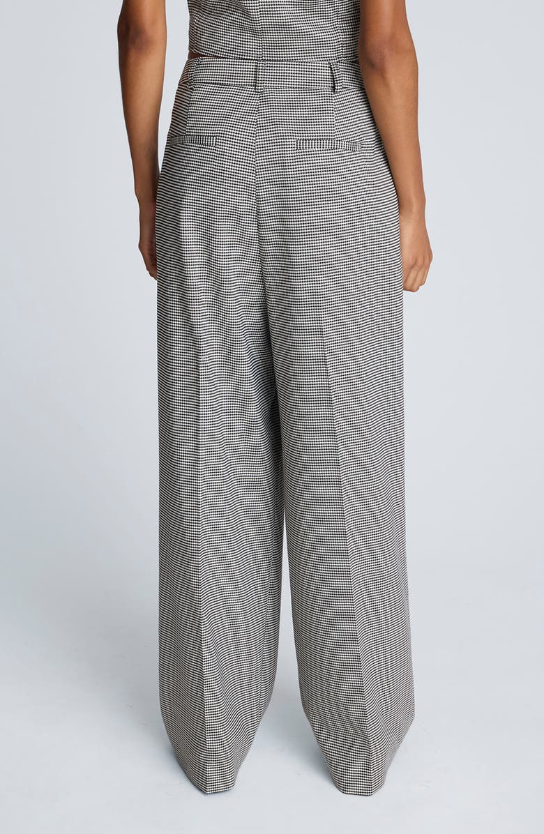 Kenneth Cole Houndstooth Check Wide Leg Pants, Alternate, color, Oyster/ Black