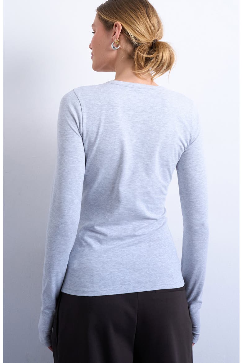 Asymmetric Button Front Top, Alternate, color, GREY