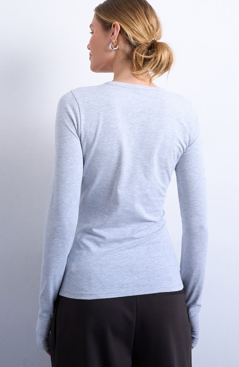 Topshop Asymmetric Button Front Top, Alternate, color, Grey