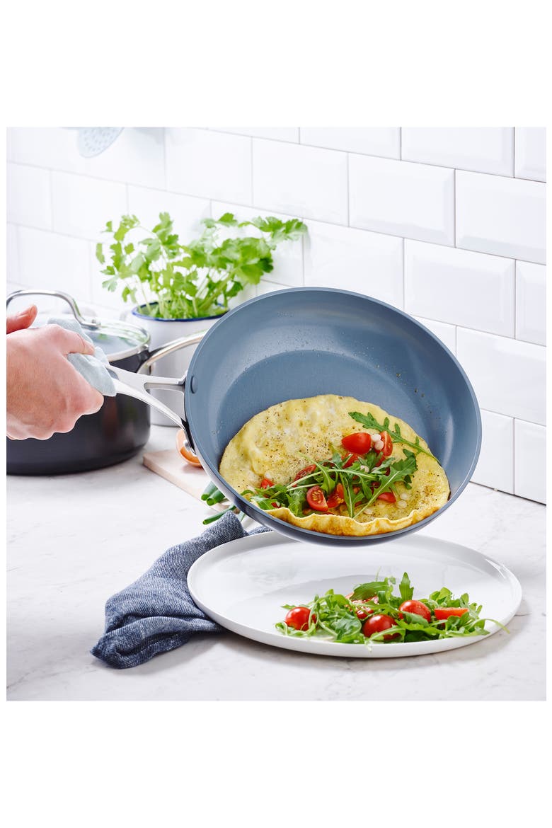 Valencia 10-Inch Anodized Aluminum Ceramic Nonstick Fry Pan with Glass Lid, Alternate, color, BLACK