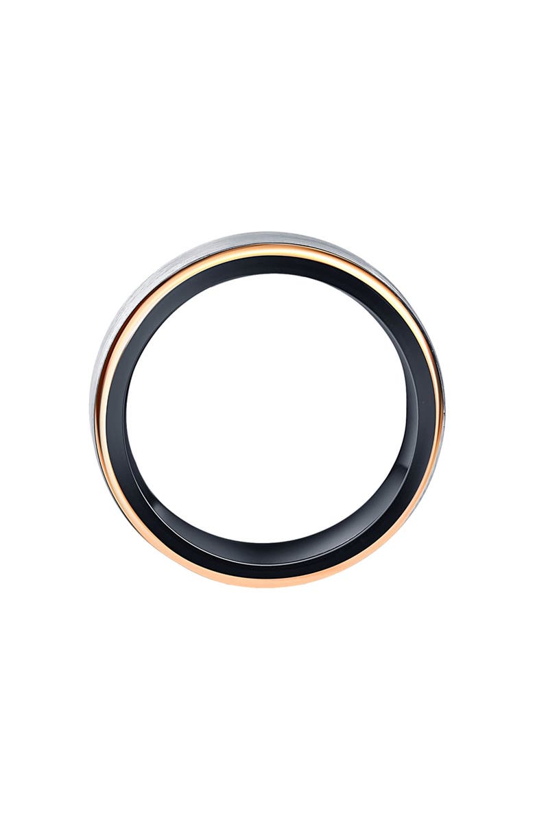 Bliss Diamond Men's Brushed Black Tungsten & Gold Plated Two Tone 6mm Ring Wedding Band, Alternate, color, Tungsten