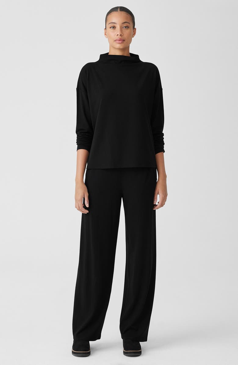 Eileen Fisher Funnel Neck Long Sleeve Boxy Top, Alternate, color, 
