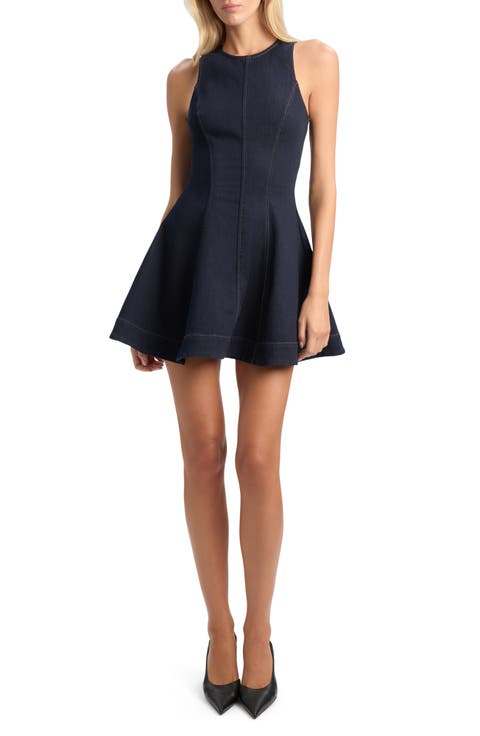 Palmer Denim Fit & Flare Minidress