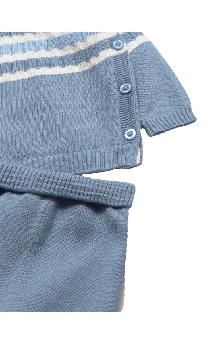Mayoral Knitted Striped Outfit, Alternate, color, Light Blue