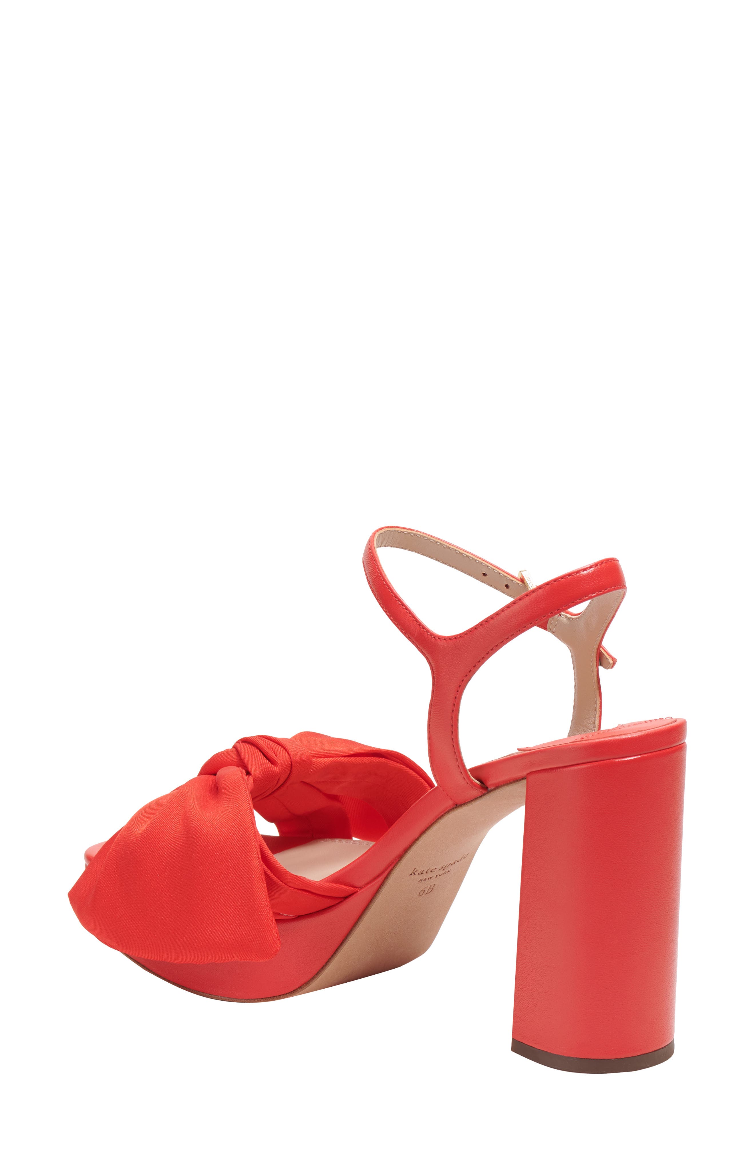 Kate Spade New York lucie ankle strap platform sandal, Alternate, color, Flame Scarlet