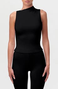 Naked Wardrobe Smooth Asymmetric Neck Sleeveless Top