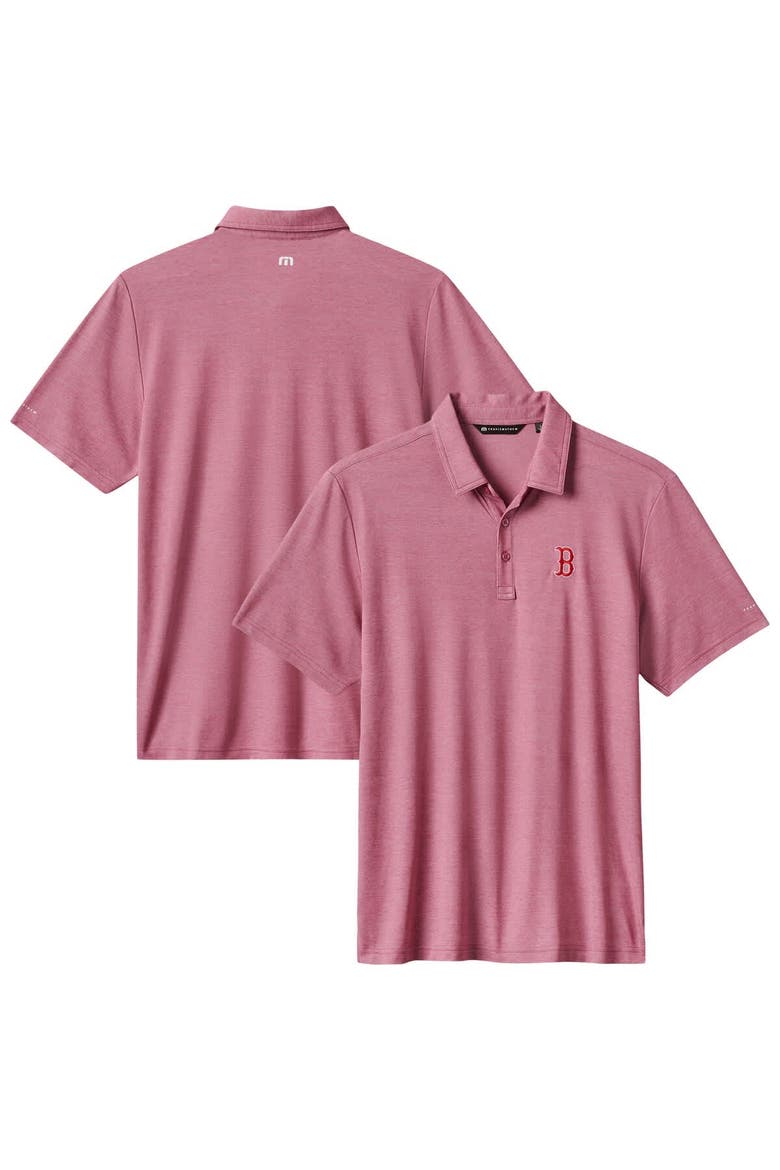 Men's TravisMathew Heather Red Boston Red Sox Playoff Pitch Tri-Blend Polo, Alternate, color, Heather Red