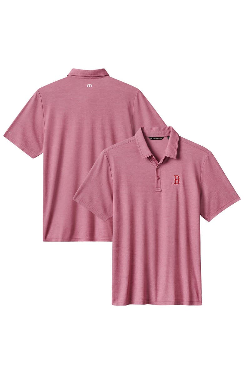 TravisMathew Men's TravisMathew Heather Red Boston Red Sox Playoff Pitch Tri-Blend Polo, Alternate, color, Heather Red