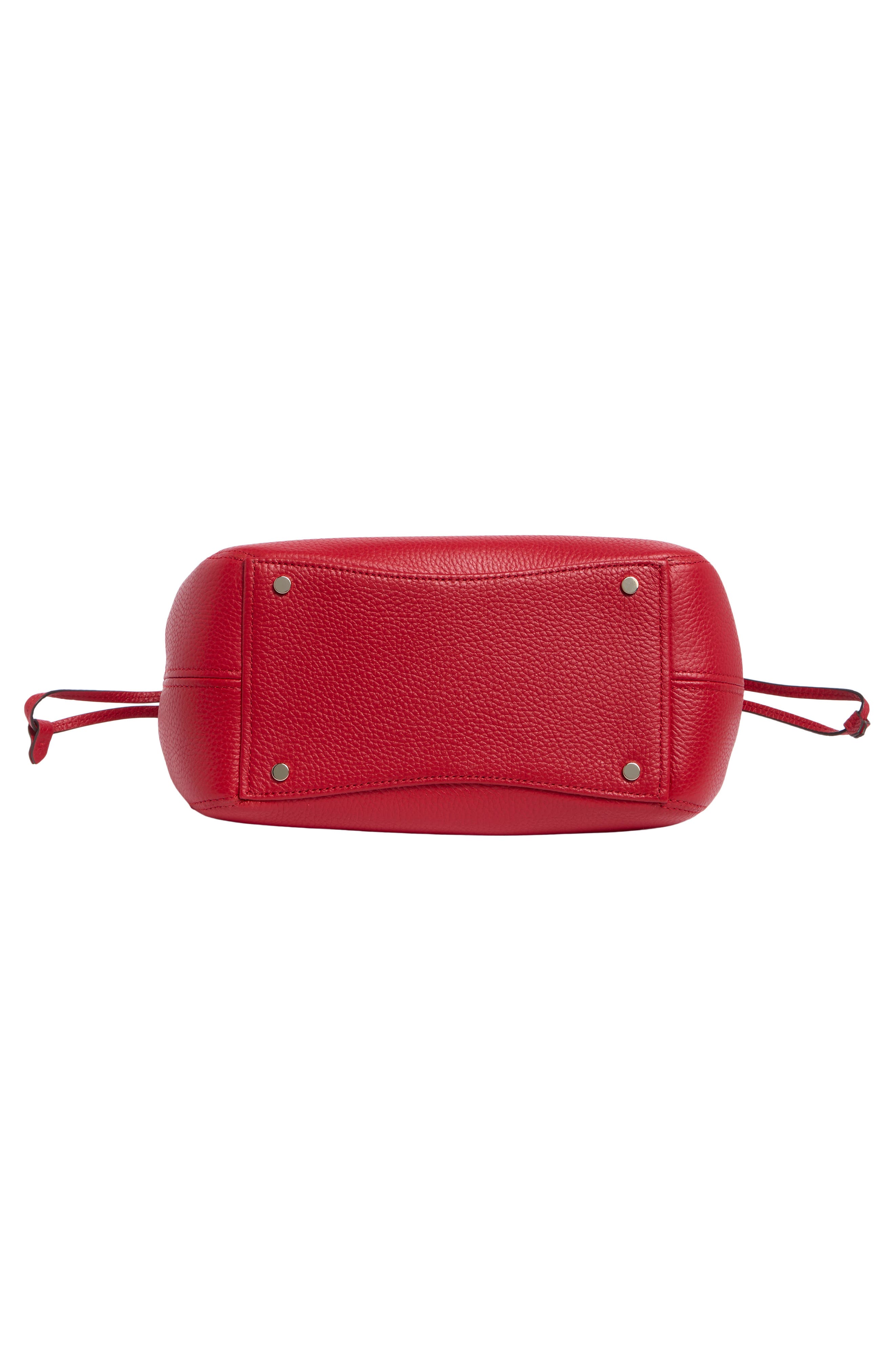 Small Dumpling Leather Satchel, Alternate, color, PERFECT CHERRY