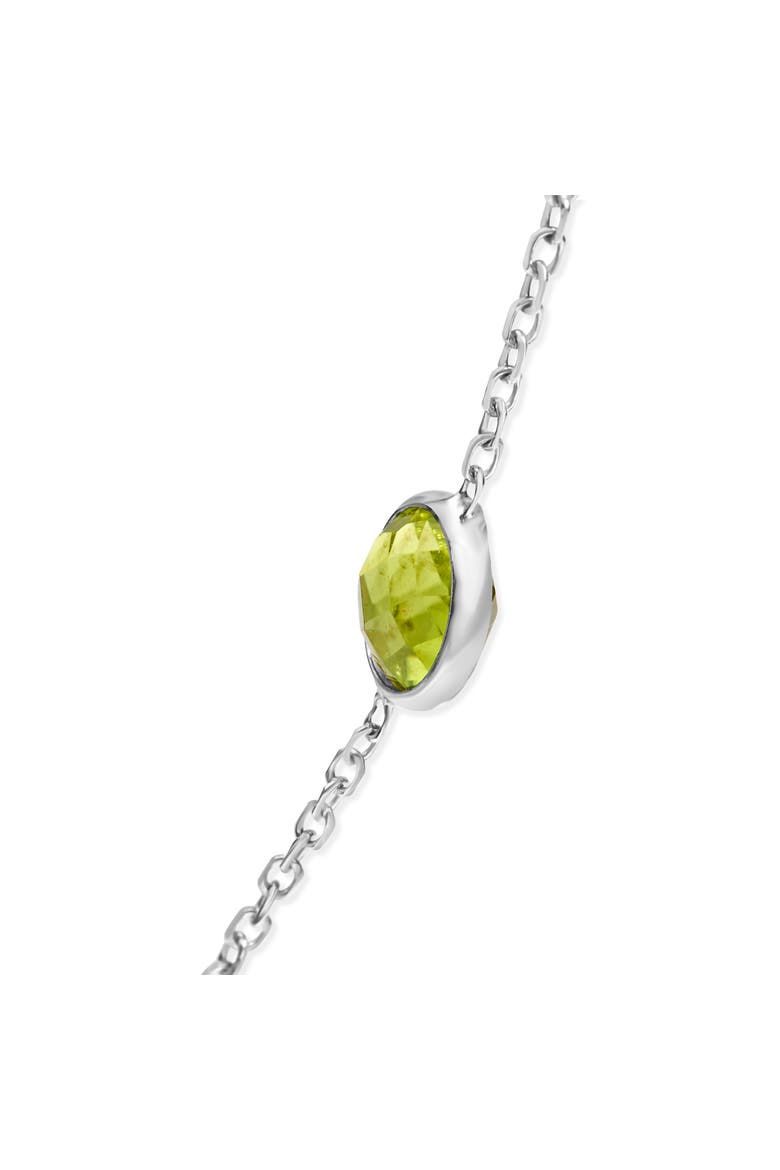 14K White Gold Bezel Set Mixed Gemstone 7 Station Adjustable 18"-24" Necklace, Alternate, color, White Gold