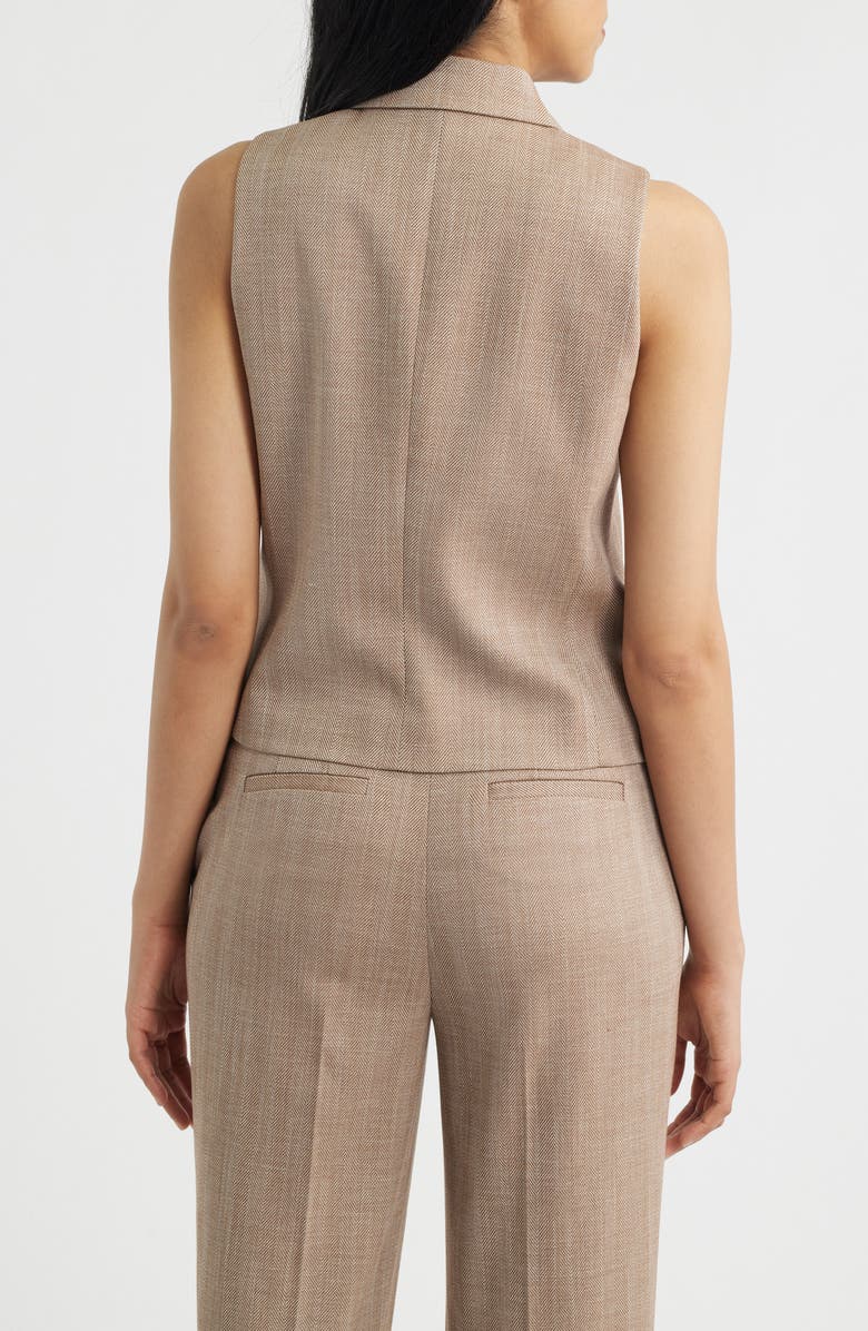Anne Klein Herringbone Vest, Alternate, color, Rust Multi