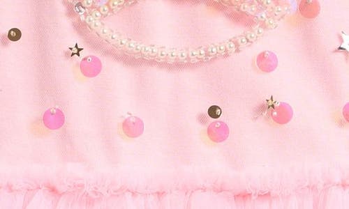 Ava & Yelly Kids' Tiara Embellished Tutu Party Dress In Blush