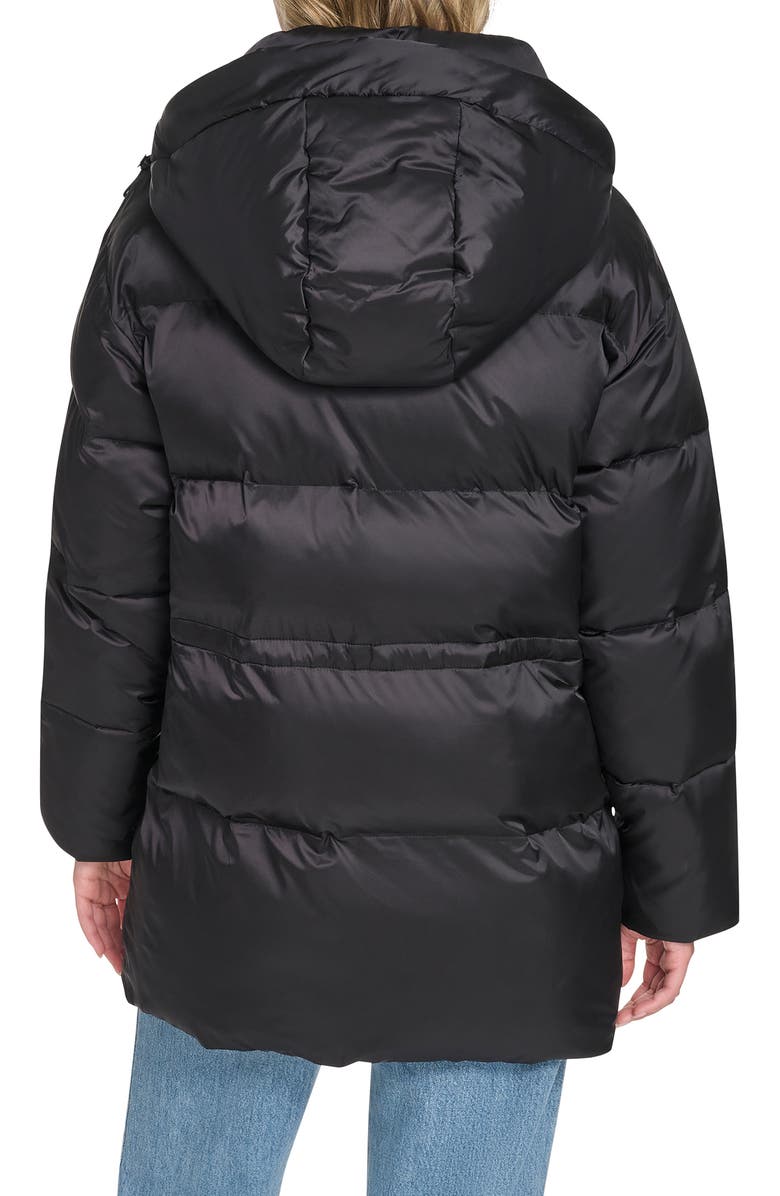 Champion Water Resistant Hooded Puffer Coat, Alternate, color, Black