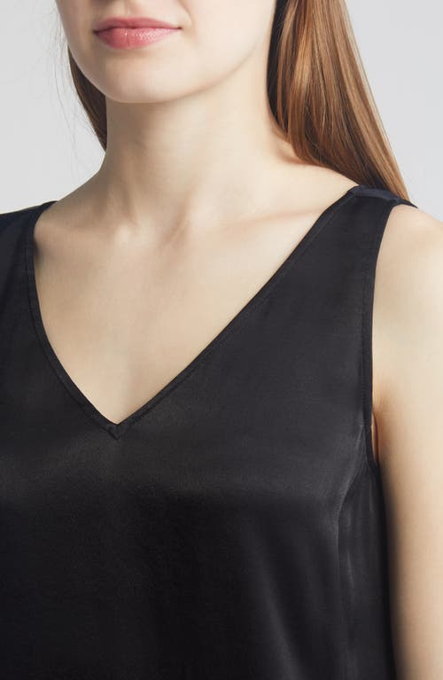 Nordstrom Double V-neck Tank In Black