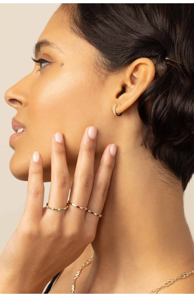 Oradina 14K Gold Crown Jewels Diamond Ring, Alternate, color, Gold/Green