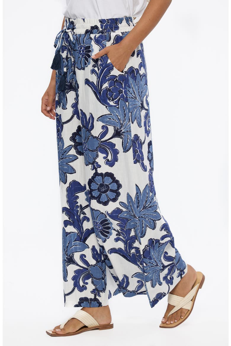Freedom Floral Wide Leg Drawstring Pants, Alternate, color, NAVY IBIZA